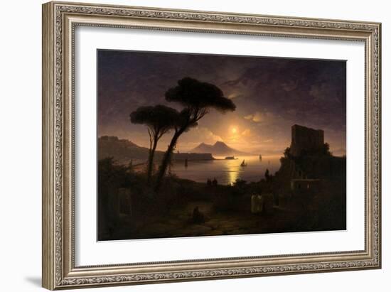 The Bay of Naples at Moonlit Night, 1842-Ivan Konstantinovich Aivazovsky-Framed Giclee Print