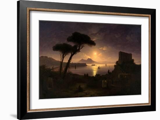 The Bay of Naples at Moonlit Night, 1842-Ivan Konstantinovich Aivazovsky-Framed Giclee Print