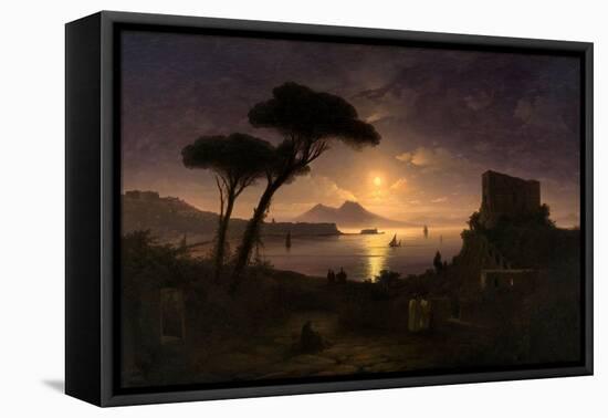 The Bay of Naples at Moonlit Night, 1842-Ivan Konstantinovich Aivazovsky-Framed Premier Image Canvas