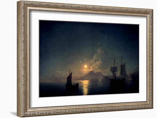 The Bay of Naples by Moonlight, 1842-Ivan Aywasovsky-Framed Art Print