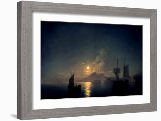 The Bay of Naples by Moonlight, 1842-Ivan Konstantinovich Aivazovsky-Framed Art Print