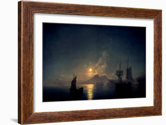 The Bay of Naples by Moonlight, 1842-Ivan Konstantinovich Aivazovsky-Framed Art Print