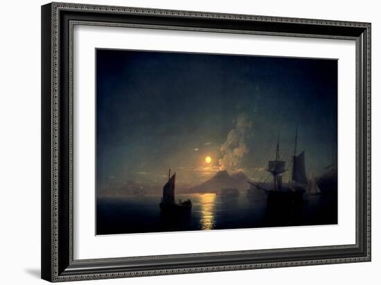 The Bay of Naples by Moonlight, 1842-Ivan Konstantinovich Aivazovsky-Framed Art Print