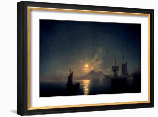 The Bay of Naples by Moonlight, 1842-Ivan Konstantinovich Aivazovsky-Framed Art Print