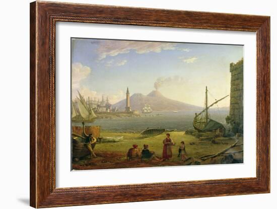 The Bay of Naples (Oil on Canvas)-Italian School-Framed Giclee Print