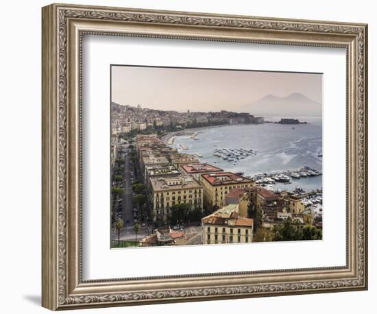 The Bay of Naples with Vesuvius in the morning haze-enricocacciafotografie-Framed Photographic Print