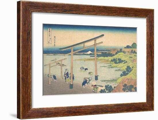 The Bay of Noboto, Shimosa Province-Katsushika Hokusai-Framed Premium Giclee Print