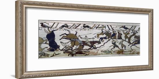 The Bayeux Tapestry, the Battle Is Raging, Norman Conquest 1066-null-Framed Art Print