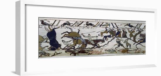 The Bayeux Tapestry, the Battle Is Raging, Norman Conquest 1066-null-Framed Art Print