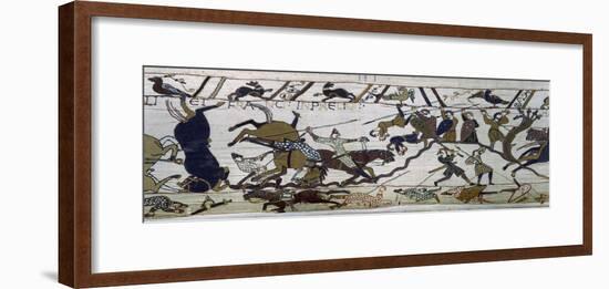 The Bayeux Tapestry, the Battle Is Raging, Norman Conquest 1066-null-Framed Art Print