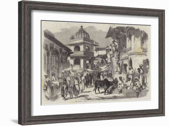 The Bazaar, Oodipoor, Rajpootana-William Carpenter-Framed Giclee Print