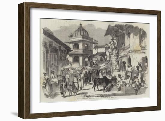 The Bazaar, Oodipoor, Rajpootana-William Carpenter-Framed Giclee Print