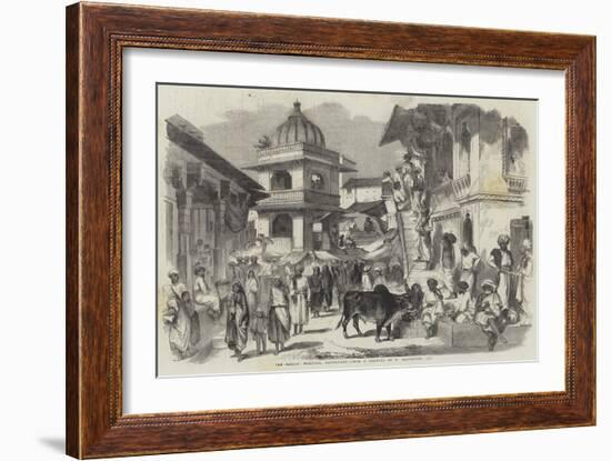 The Bazaar, Oodipoor, Rajpootana-William Carpenter-Framed Giclee Print