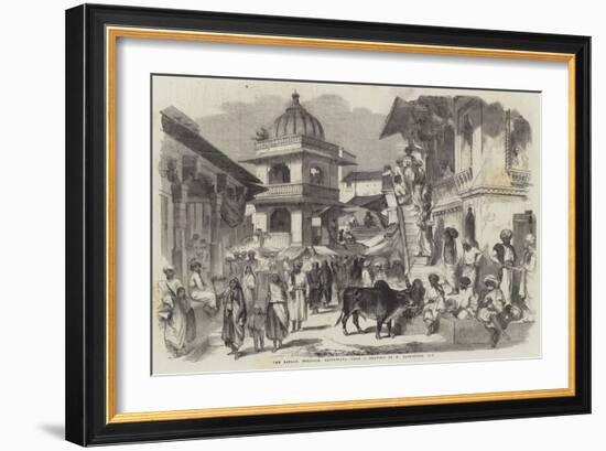 The Bazaar, Oodipoor, Rajpootana-William Carpenter-Framed Giclee Print