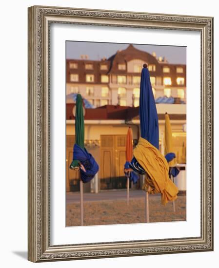 The Beach and Hotel Royal, Deauville, Basse Normandie (Normandy), France, Europe-Guy Thouvenin-Framed Photographic Print