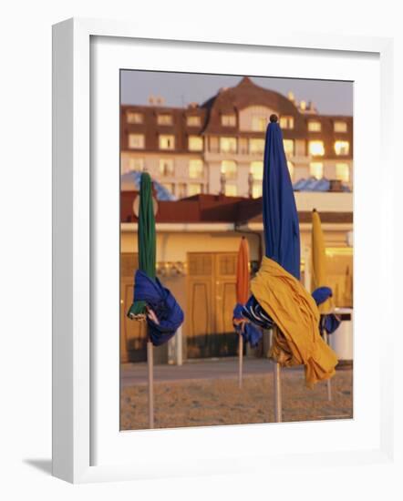 The Beach and Hotel Royal, Deauville, Basse Normandie (Normandy), France, Europe-Guy Thouvenin-Framed Photographic Print