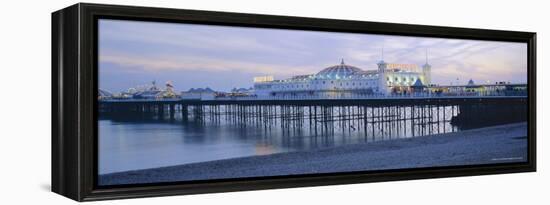 The Beach and Palace Pier, Brighton, East Sussex, England, UK, Europe-Lee Frost-Framed Premier Image Canvas