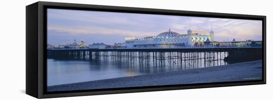 The Beach and Palace Pier, Brighton, East Sussex, England, UK, Europe-Lee Frost-Framed Premier Image Canvas