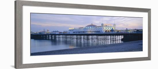 The Beach and Palace Pier, Brighton, East Sussex, England, UK, Europe-Lee Frost-Framed Photographic Print