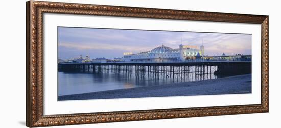 The Beach and Palace Pier, Brighton, East Sussex, England, UK, Europe-Lee Frost-Framed Photographic Print