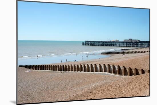 The beach and pier at Hastings, East Sussex, England, United Kingdom, Europe-Ethel Davies-Mounted Photographic Print