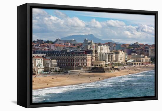 The Beach and Seafront in Biarritz, Pyrenees Atlantiques, Aquitaine, France, Europe-Martin Child-Framed Premier Image Canvas