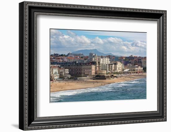 The Beach and Seafront in Biarritz, Pyrenees Atlantiques, Aquitaine, France, Europe-Martin Child-Framed Photographic Print