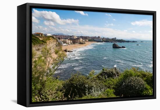 The Beach and Seafront in Biarritz, Pyrenees Atlantiques, Aquitaine, France, Europe-Martin Child-Framed Premier Image Canvas