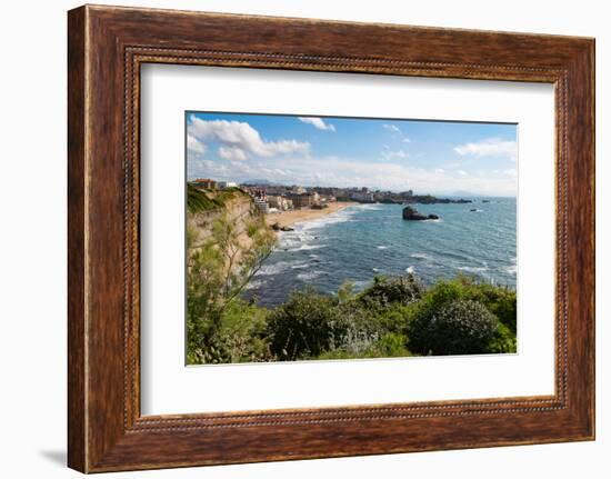 The Beach and Seafront in Biarritz, Pyrenees Atlantiques, Aquitaine, France, Europe-Martin Child-Framed Photographic Print