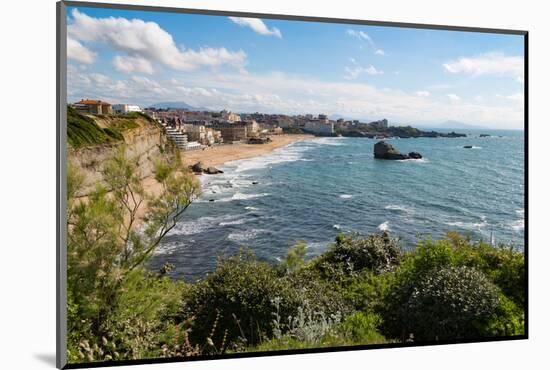 The Beach and Seafront in Biarritz, Pyrenees Atlantiques, Aquitaine, France, Europe-Martin Child-Mounted Photographic Print