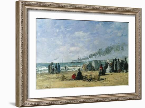 The Beach at Bathing Time-Eugène Boudin-Framed Giclee Print