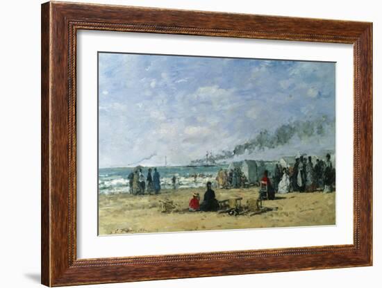 The Beach at Bathing Time-Eugène Boudin-Framed Giclee Print