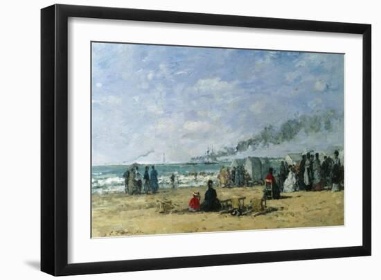 The Beach at Bathing Time-Eugène Boudin-Framed Giclee Print