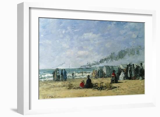 The Beach at Bathing Time-Eugène Boudin-Framed Giclee Print