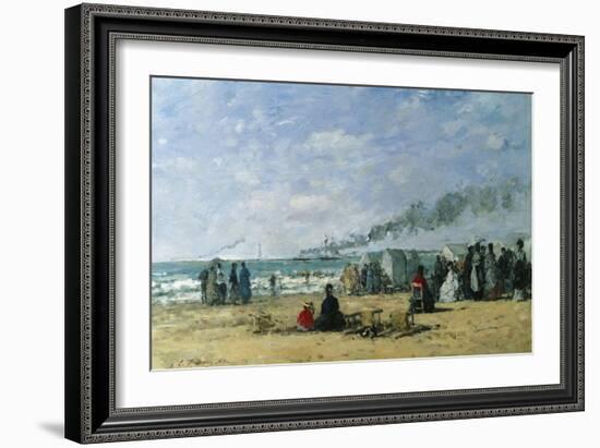 The Beach at Bathing Time-Eugène Boudin-Framed Giclee Print