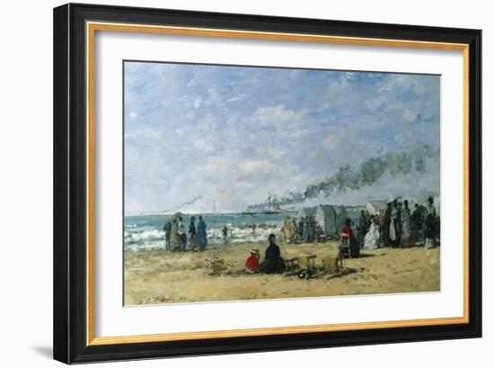 The Beach at Bathing Time-Eugène Boudin-Framed Giclee Print