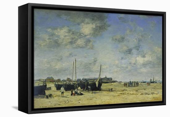 The Beach at Berck; La Plage De Berck, 1878-Eugène Boudin-Framed Premier Image Canvas