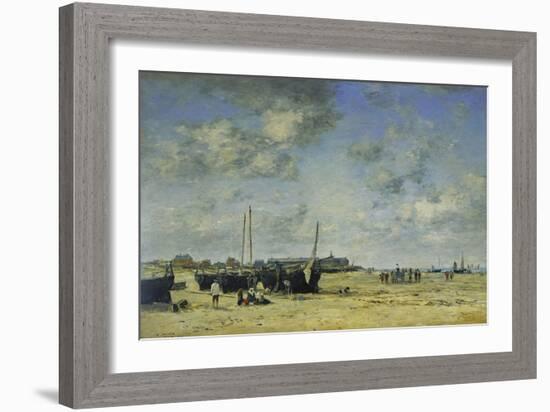 The Beach at Berck; La Plage De Berck, 1878-Eugène Boudin-Framed Giclee Print