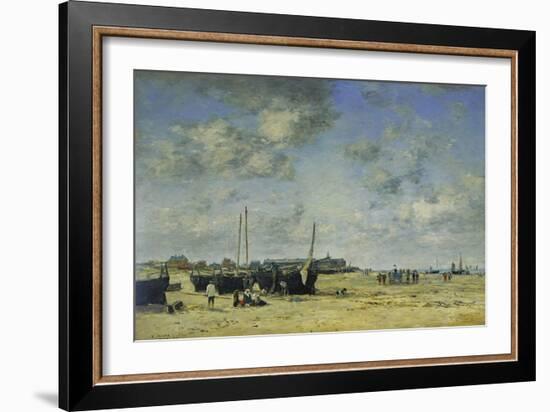 The Beach at Berck; La Plage De Berck, 1878-Eugène Boudin-Framed Giclee Print