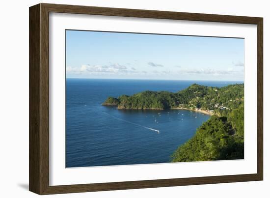 The beach at Castara Bay in Tobago, Trinidad and Tobago, West Indies, Caribbean, Central America-Alex Treadway-Framed Photographic Print