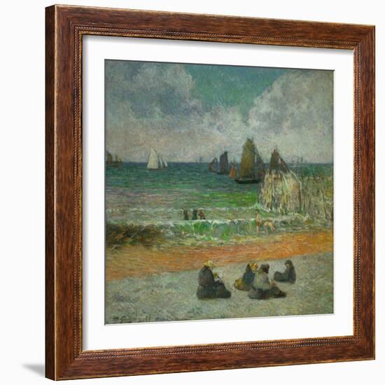 The Beach at Dieppe, or the Bathers, 1885-Paul Gauguin-Framed Giclee Print