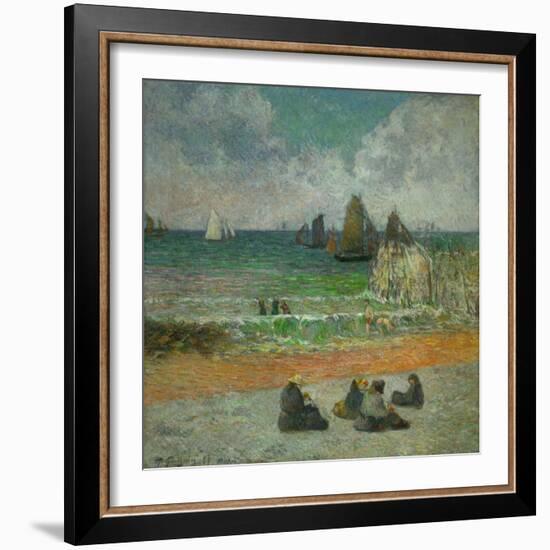 The Beach at Dieppe, or the Bathers, 1885-Paul Gauguin-Framed Giclee Print