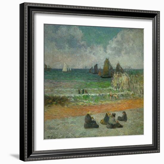 The Beach at Dieppe, or the Bathers, 1885-Paul Gauguin-Framed Giclee Print