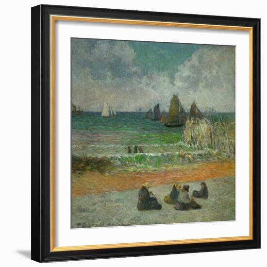 The Beach at Dieppe, or the Bathers, 1885-Paul Gauguin-Framed Giclee Print