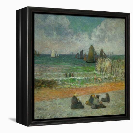 The Beach at Dieppe, or the Bathers, 1885-Paul Gauguin-Framed Premier Image Canvas