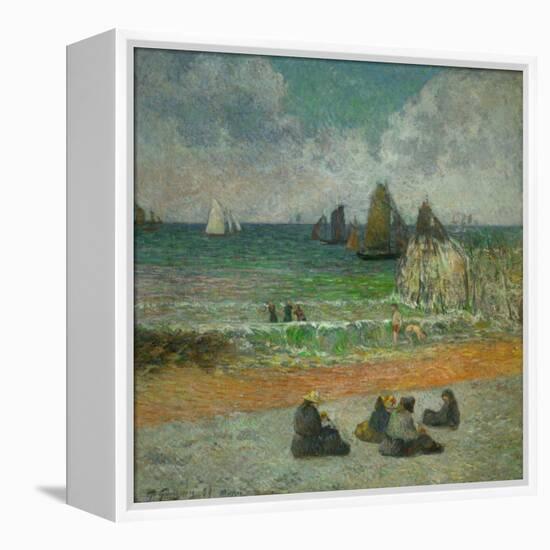 The Beach at Dieppe, or the Bathers, 1885-Paul Gauguin-Framed Premier Image Canvas