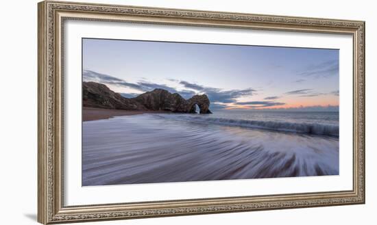 The Beach at Durdle Door in Dorset-Chris Button-Framed Photographic Print