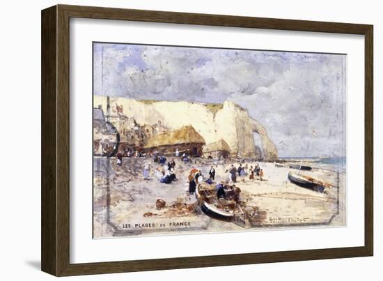 The Beach at Etretat-Luigi Loir-Framed Giclee Print