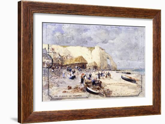 The Beach at Etretat-Luigi Loir-Framed Giclee Print
