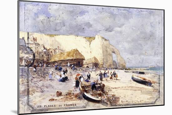 The Beach at Etretat-Luigi Loir-Mounted Giclee Print